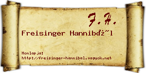 Freisinger Hannibál névjegykártya